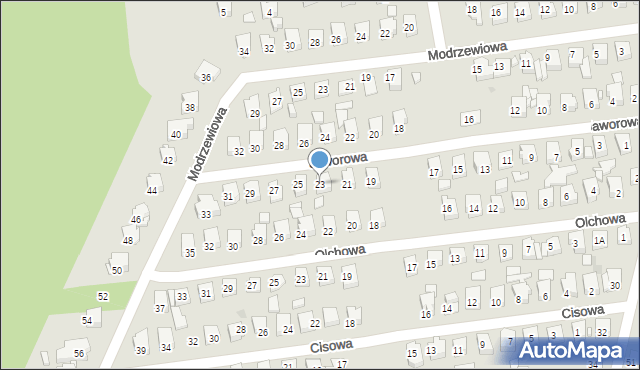 Ostrowiec Świętokrzyski, Jaworowa, 23, mapa Ostrowiec Świętokrzyski