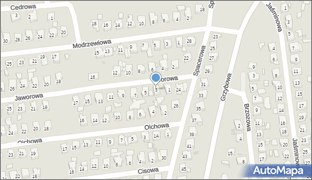 Ostrowiec Świętokrzyski, Jaworowa, 3, mapa Ostrowiec Świętokrzyski