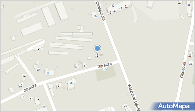 Oświęcim, Jaracza Stefana, 2, mapa Oświęcimia