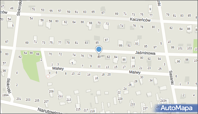 Otwock, Jaśminowa, 80, mapa Otwock