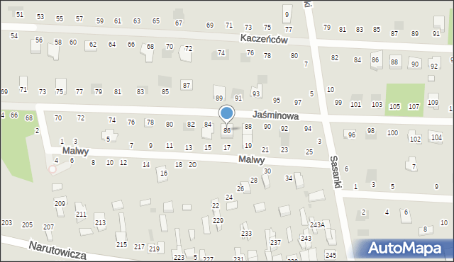 Otwock, Jaśminowa, 86, mapa Otwock