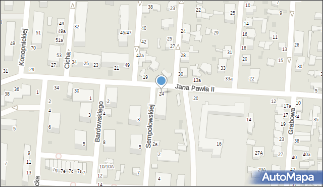 Pabianice, Jana Pawła II, 24, mapa Pabianic