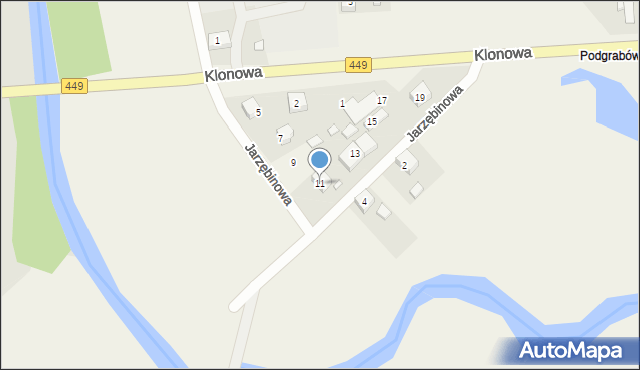 Palaty, Jarzębinowa, 11, mapa Palaty