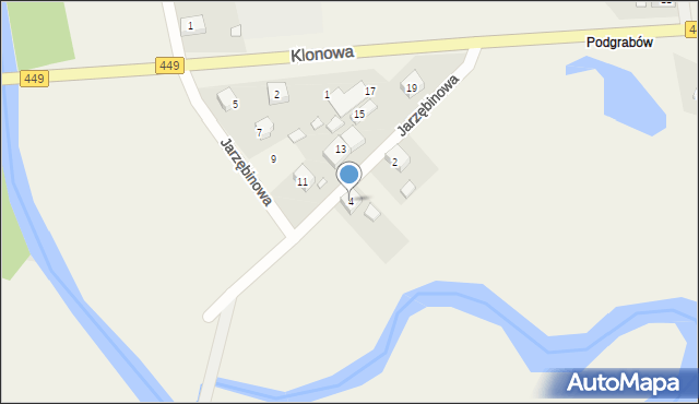 Palaty, Jarzębinowa, 4, mapa Palaty