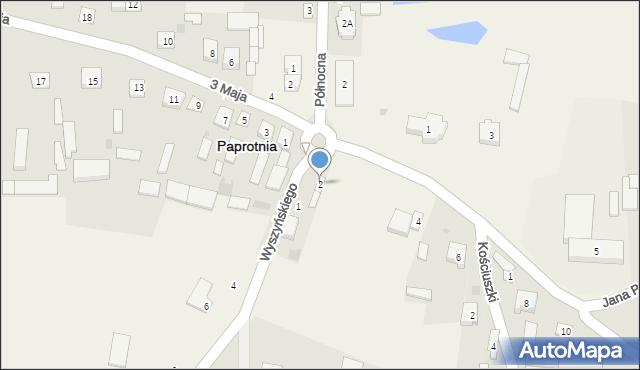 Paprotnia, Jana Pawła II, 2, mapa Paprotnia