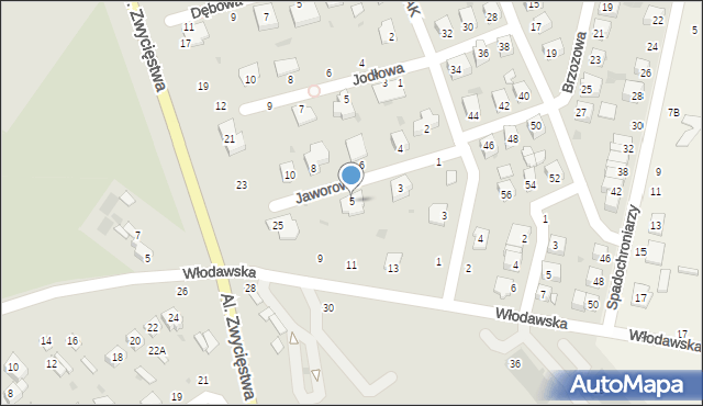 Parczew, Jaworowa, 5, mapa Parczew