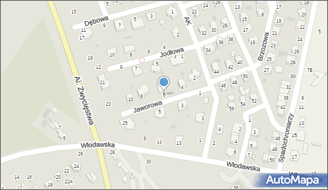 Parczew, Jaworowa, 6, mapa Parczew