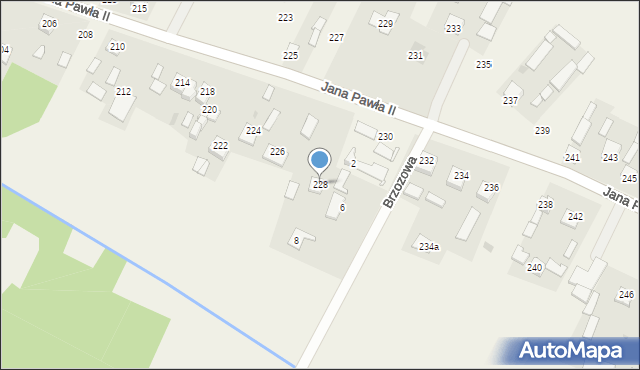 Parznice, Jana Pawła II, 228, mapa Parznice