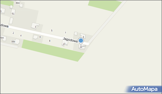 Pęcice, Jagodowa, 12, mapa Pęcice