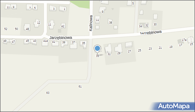 Pęgów, Jarzębinowa, 33, mapa Pęgów