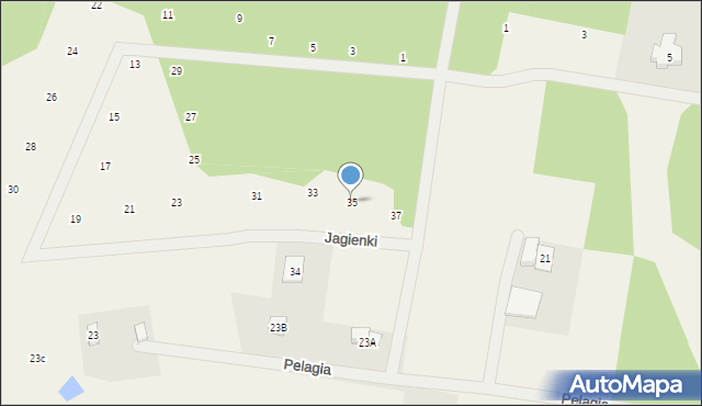 Pelagia, Jagienki, 35, mapa Pelagia