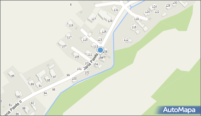 Pewel Mała, Jana Pawła II, 106, mapa Pewel Mała