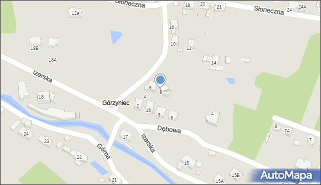 Piechowice, Jaworowa, 8, mapa Piechowice