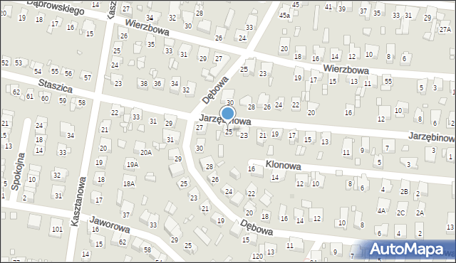 Piekary Śląskie, Jarzębinowa, 25, mapa Piekary Śląskie