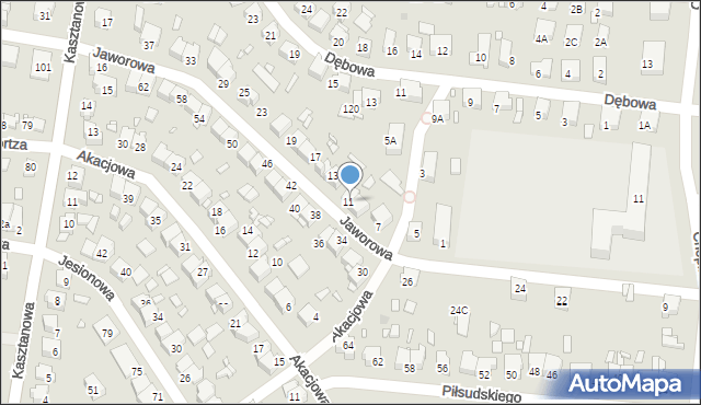 Piekary Śląskie, Jaworowa, 11, mapa Piekary Śląskie