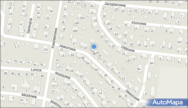 Piekary Śląskie, Jaworowa, 29, mapa Piekary Śląskie