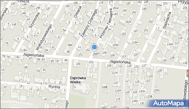 Piekary Śląskie, Jagiellońska, 105, mapa Piekary Śląskie