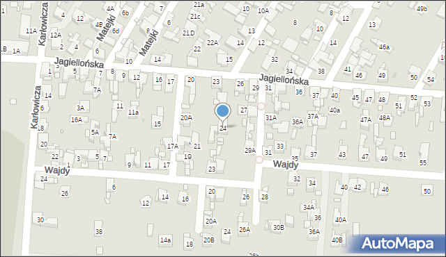 Piekary Śląskie, Jagiellońska, 24, mapa Piekary Śląskie