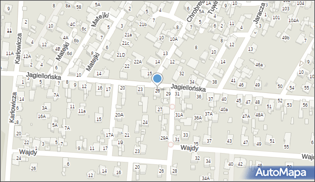 Piekary Śląskie, Jagiellońska, 26, mapa Piekary Śląskie