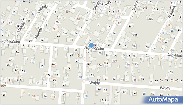 Piekary Śląskie, Jagiellońska, 33, mapa Piekary Śląskie