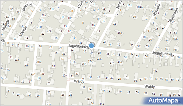 Piekary Śląskie, Jagiellońska, 37, mapa Piekary Śląskie