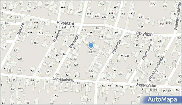 Piekary Śląskie, Jagiellońska, 64b, mapa Piekary Śląskie