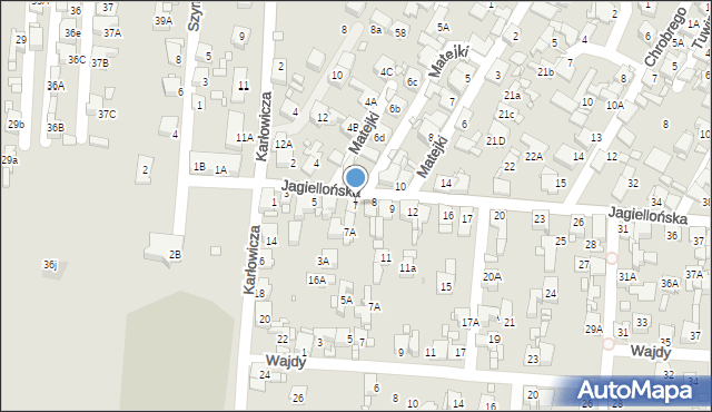 Piekary Śląskie, Jagiellońska, 7, mapa Piekary Śląskie