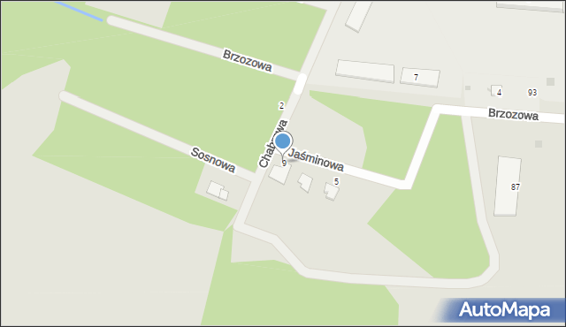 Piekoszów, Jaśminowa, 9, mapa Piekoszów