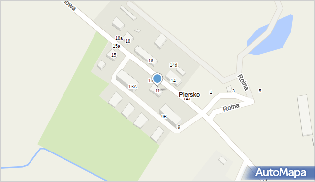 Piersko, Jarzębinowa, 11, mapa Piersko