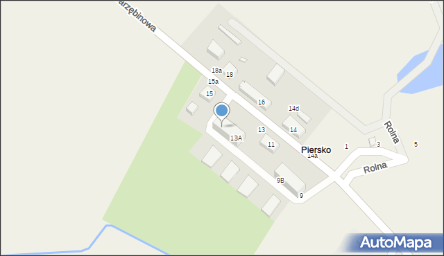 Piersko, Jarzębinowa, 13B, mapa Piersko