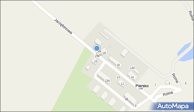 Piersko, Jarzębinowa, 15a, mapa Piersko