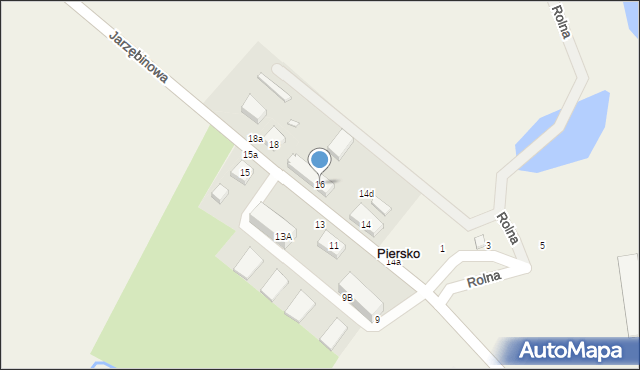 Piersko, Jarzębinowa, 16, mapa Piersko