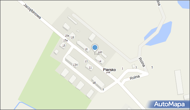 Piersko, Jarzębinowa, 16b, mapa Piersko