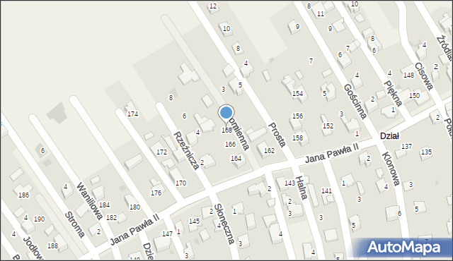 Pietrzykowice, Jana Pawła II, 168, mapa Pietrzykowice