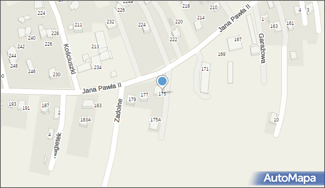 Pietrzykowice, Jana Pawła II, 175, mapa Pietrzykowice