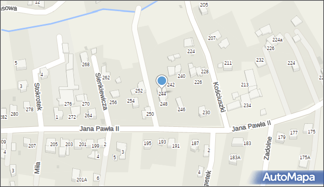 Pietrzykowice, Jana Pawła II, 244, mapa Pietrzykowice