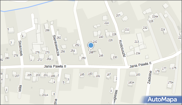 Pietrzykowice, Jana Pawła II, 248, mapa Pietrzykowice