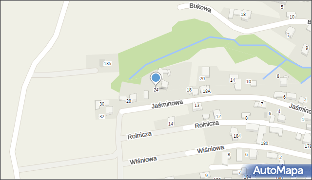 Pietrzykowice, Jaśminowa, 24, mapa Pietrzykowice