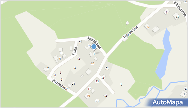 Piłka Kolonia, Jagodowa, 1, mapa Piłka Kolonia