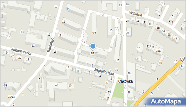 Piotrków Trybunalski, Jagiellońska, 9/8, mapa Piotrków Trybunalski
