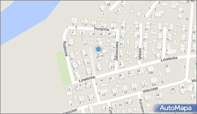 Piotrków Trybunalski, Jagodowa, 10, mapa Piotrków Trybunalski