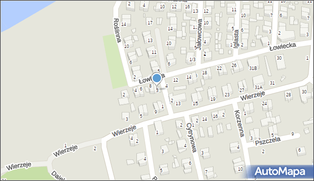 Piotrków Trybunalski, Jagodowa, 3, mapa Piotrków Trybunalski