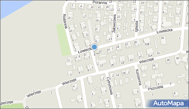 Piotrków Trybunalski, Jagodowa, 4, mapa Piotrków Trybunalski