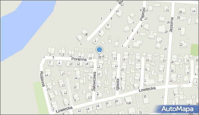 Piotrków Trybunalski, Jałowcowa, 16, mapa Piotrków Trybunalski