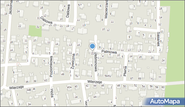 Piotrków Trybunalski, Jaśminowa, 11, mapa Piotrków Trybunalski