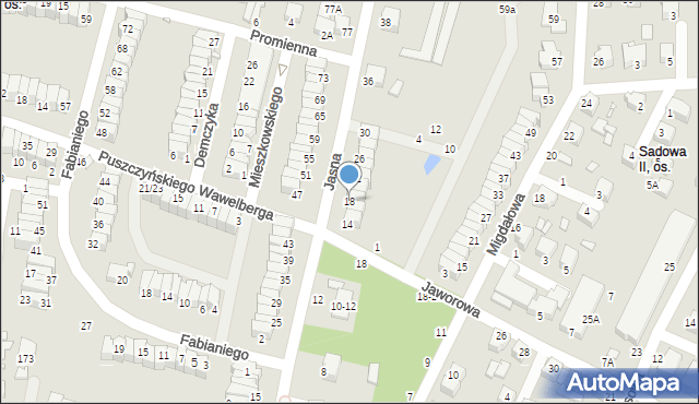 Piotrków Trybunalski, Jasna, 18, mapa Piotrków Trybunalski