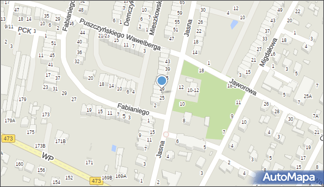 Piotrków Trybunalski, Jasna, 27, mapa Piotrków Trybunalski