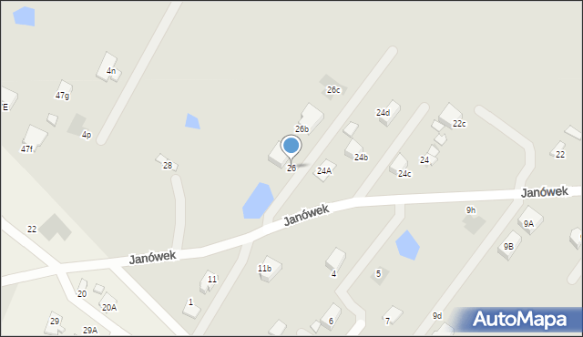 Płock, Janówek, 26, mapa Płock