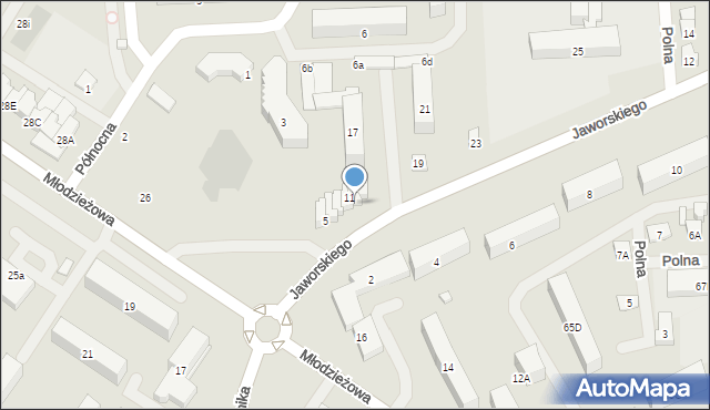 Płońsk, Jaworskiego Romualda, ks., 13, mapa Płońsk