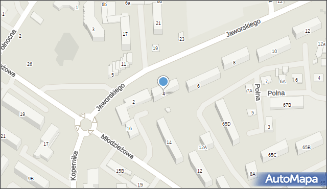 Płońsk, Jaworskiego Romualda, ks., 4, mapa Płońsk